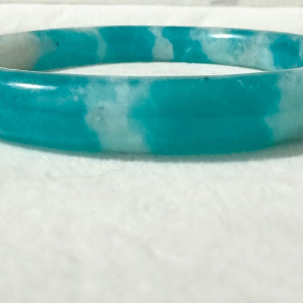 Blue Jade Bangle - Picture 2 of 7
